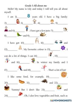 worksheet with words and pictures to help students learn how to read the numbers