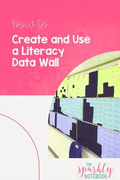 the cover of how to create and use a library data wall with sticky notes on it