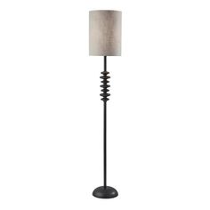 Set on a sturdy dome base, the Beatrice floor lamp from Adesso captures attention with its minimalist matte black silhouette detailed with sculptural accents. A sophisticated lighting solution, this contemporary lamp is topped with a cylindrical taupe textured fabric shade that filters light to create a soft glow. Lamps Tall, Light Flooring Living Room, Contemporary Lamp, Standing Light, Stylish Floor Lamp, Office Lamp, Contemporary Floor Lamps, Contemporary Lamps, Cost Plus World Market