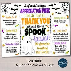 a printable halloween party ticket for an appreciation week