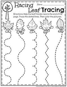 a printable worksheet for racing leaf tracking