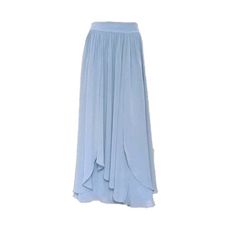 "It is made from soft and good quality Chiffon fabric. This is made to order in your measurements. Skirt length: 38\" .It can be made longer or shorter. It is made with a zipper. You can choose other color from the color chart. When you order please give me your measurements: 1: The length of skirt from the top of the waistline to bottom hem . 2: Waist ( where you want the waistline to be) . 3: Hips ( around the fullest part) 4: And your color choice. Tailoring time: 1-2 weeks before shipping. C Blue Flared Tulle Skirt, Flowy Light Blue Party Skirt, Light Blue Flowy Skirt For Party, Long Summer Skirt For Bridesmaid, Full Chiffon Tulle Skirt, Blue Flowy Party Skirt, Flowy Blue Party Skirt, Blue Tulle Tiered Maxi Skirt, Blue Flowy Skirt For Party