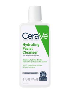 If you have been looking for an affordable gentle cleanser for dry skin that effectively cleanses and hydrates, CeraVe Hydrating Facial Cleanser is the answer. Dermatologists love this product because it gently cleanses the skin without injuring the skin barrier. The benefits of this cleanser go beyond simple cleansing. It contains essential ceramides that help restore your skin's protective barrier, ensuring your skin remains healthy and resilient. The addition of the humectants hyaluronic acid Cerave Hydrating Facial Cleanser, Cerave Cleanser, Hydrating Facial Cleanser, Best Facial Cleanser, Hydrating Facial, Bumpy Skin, Hydrating Cleanser, Facial Cleansers, Skin Cleanse