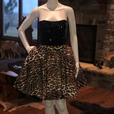 Cheetah Print Sherri Hill Dress, Worn Once Size 6 Sherri Hill Dress, Sherri Hill Dresses, Sherri Hill, Cheetah Print, Strapless Dress Formal, Strapless Dress, Colorful Dresses, Cocktail Dress, Prom Dresses