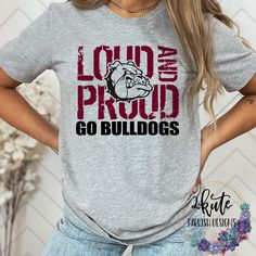 Treat yourself or anyone in your life to this awesome School pride tshirt. It's an bulldogs  thing.  Great for all occasions.  And great for supporting your bulldogs  team.  Shirt is made of 100% polyester and soft to the touch.  To get the best wear from your shirt please  1. Wash with mild detergent  2. Do not use fabric softener  3. Do not use bleach 4. Tumble dry low.  Please enjoy your shirt as I know we have enjoyed all the ones we have made for ourselves!! Please note that every shirt is Pep Club Shirts, Football Tshirt Designs, Bulldog Football