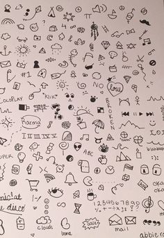 a bunch of doodles that are on a piece of paper