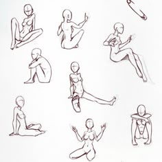 a drawing of people doing different poses