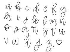 the letters and numbers are handwritten in cursive handwriting