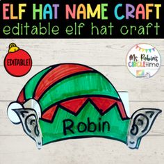 the elf hat name craft is made with paper