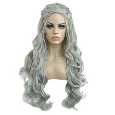 Category:Synthetic Wig; Gender:Women's; Wig Type:Cosplay Wig; Occasion:Daily Wear,Party / Evening,Vacation,Birthday,Cosplay Costumes; Age Group:Adults; Characters:Daenerys Targaryen; Cosplay Works:Game of Thrones; Color Shade:Blonde,Silver,Gray; Hair Material:Synthetic Hair; Cap Construction:Machine Made; Texture:Curly; Length:Long; Features:Soft,Cosplay,Fashion,Comfortable,Fluffy; Heat Resistant:Yes; Listing Date:09/06/2022; Cap Circumference:; Front to Back:; Nape of Neck:; Side to Side Across Daenerys Targaryen Wig, Daenerys Targaryen Dragons, Silver Wig, Targaryen Cosplay, Blonde Silver, Long Wavy Wig, Cosplay Fashion, Vacation Birthday, Dragon Princess