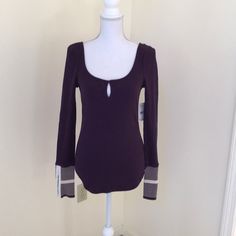 Nwt! We The Free Size Medium Purple Henley L/S Top, Deep Neck Front And Back And Sleeves Have Hooks Closure At Ends . Pretty For Fall Medium Purple, Henley Top, Free People Tops, Color Purple, Free Size, Cool Outfits, Long Sleeve Tees, Free People, Womens Tops