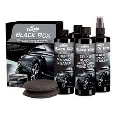 the black box is filled with car care products