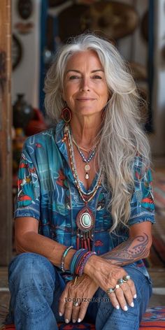 Stile Boho Chic, Moda Hippie, Look Boho Chic, Boho Styl, Boho Hair, Older Women Fashion