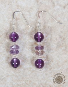 It's always, all about the stones!  http://earthwhorls.com/product/amethyst-and-sterling-silver-earrings-1/ Rainbow Jewelry, Purple Jewelry, Wire Work Jewelry