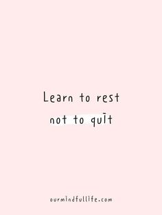 a pink background with the words learn to rest not to guilt