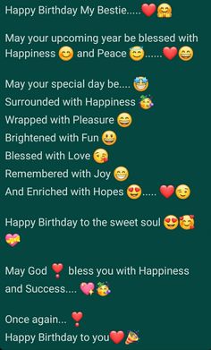 an emoticive birthday message for someone