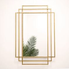 Gold rectangular art deco metal mirror displayed on wall Unusual Mirrors, Art Deco Fireplace, Antique Gold Frame, Art Deco Accessories, Hall Mirrors, Metal Wall Mirror, Gold Framed Mirror, Outdoor Mirror, Metal Frame Mirror