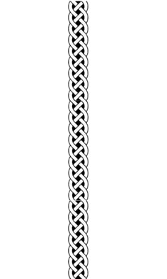 a black and white drawing of a long braided line on a white background,