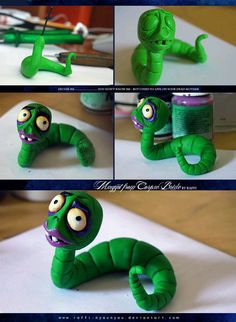 the instructions for making a paper mache wormy creature with googly eyes and mouth