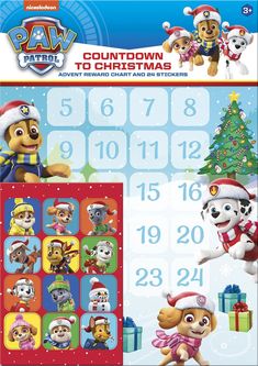 the paw patrol christmas calendar is shown