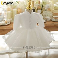 10% off now|Free shipping world-wide. White Lace Ruffled Ballgown Flower Girl Dress with Sleeves at GemGrace. Click to learn our pro custom-made service for wedding dress, formal dress. View #FlowerGirlDresses for more ideas.