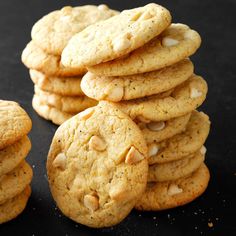 a pile of cookies sitting on top of a table