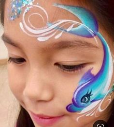 Dolphin Face Paint, Vanessa Mendoza, Mermaid Face Paint, Christmas Face Painting