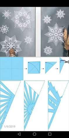 the paper snowflakes are being cut out