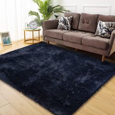 PRICES MAY VARY. 【Ultra Soft Feeling】Our shag area rug is made of durable synthetic microfiber which makes the rug super soft and durable. Feature 1.57" pile, 400 GSM High-density shag carpet surface(total about 650GSM with bottom), you will feel like walking on the clouds if you go barefoot on the rug. Undoubtedly a good choice for relaxing yourself after a long day of work! 【Anti-Slip Bottom】The non-woven fabric anti-slip bottom of our area rug is designed with thousands of dots that provide a Pretty Area Rugs, Fuzzy Rug, Shag Carpet, Velvet Carpet, Plush Carpet, Fluffy Rug, Kids Room Rug, Shag Area Rug, Shaggy Rug