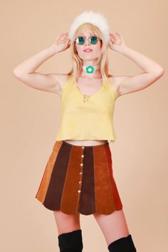 Vintage 1970’s Woodstock Fox Halter Top – Miracle Eye 70s Fashion Magazine, 60s Outfit, Miracle Eye, 70s Skirt, 70s Inspired Fashion, Sixties Fashion, 70s Fashion, Handmade Clothes, Bow Detail