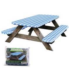 PRICES MAY VARY. 🍀【ELASTIC TABLECLOTH AND BENCH COVERS】Classic blue & white table and bench covers are perfect for an outdoor picnic. The package includes 72’’ x 28’’ Table cover x 1 and 72’’ x 12’’ bench cover x 2. The elastic edge design wraps the table and bench nicely even wind blowing. 🍀【HIGH-QUALITY PERFORMANCE】This picnic table cover and bench covers are made of PEVA and cotton material features oil-proof, waterproof. All liquids bead upon its surface and won’t infiltrate into the back Picnic Table Cover, Reusable Plastic Bags, Picnic Table Covers, Wooden Picnic Tables, Fitted Tablecloths, Bench Covers, Camping Organization, Outdoor Furniture Covers, Perfect Picnic