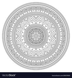 a circular ornament in black and white