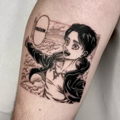 Eren Yeager Tattoo, Freedom Tattoos, Surreal Tattoo, Tattoos With Kids Names, Bicep Tattoo, Leg Tattoo Men