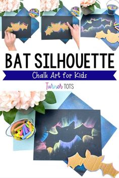 bat silhouettes for kids to make with chalk art