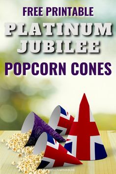 an image of popcorn cones with the words free printable for pubies on them