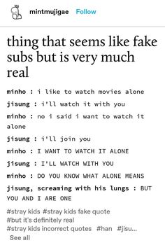 an image of someone's text message about watching movies on their cell phone and the caption reads, things that seems like fake subs but is very much real