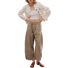 PRICES MAY VARY. MATERIAL: Women horseshoe pants for women wide leg, made of 100% cotton, ultra-soft, skin-friendly, durable and not easy to deform, good breathability, and comfortable to wear. Cropped harem pants for women,womens mid rise jeans wide leg mid waist loose y2k boyfriend. DESIGN: Loose jeans women, jeans pants for women, use solid color, with pockets, belt loops, zipper and button closure, mid-rise design, chic and stylish.High-rise, exaggerated wide leg silhouette with dropped crotch. Smocked waist for pull-on ease, zip fly and offset hook closure, tucked pleating at the sides, side pockets. OCCASION: Women midi waist baggy barrel pants, suitable for street, shopping, party, hang out, holiday, photo shoot, night club, friend gathering, school, work, picnic, leisure, dating, c Pants Low Waist, College Outfits Women, Boyfriend Pants, Sweatpants Style, Wide Leg Sweatpants, Drawstring Jogger, Women Pants, Loose Style, Pant Style