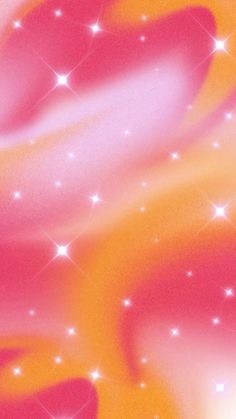 an orange and pink background with stars