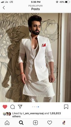 Open Sherwani, Bohemian Outfit Men, Sf Fashion, Groom Collection, Jackets Design, White Outfit For Men, Gents Shirts