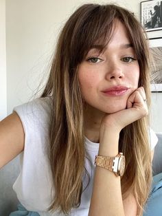 Valeria Lipovetsky, How To Style Bangs, Long Hair With Bangs, Curtain Bangs, Hair Today, Messy Hairstyles, Hair Dos, Hair Day, Hairstyles With Bangs