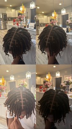 Twist Light Skin Men, Middle Part Twists Men, Juicy Twists Men, Men’s Protective Hairstyles, Middle Part Two Strand Twist, Black Dude Hairstyles, Short Curly Hair Black Man, 2 Strand Twist Braids