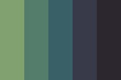 the color palette is dark green and blue, with some black in it's center