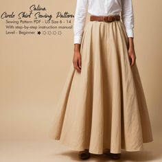 Introducing our versatile Circle Skirt Sewing Pattern, a timeless classic with a modern twist. Create a stunning umbrella skirt, perfect for any season or occasion. This flared skirt pattern offers a simple yet elegant design, ideal for women's bottomwear.  With options for maxi, knee-length, thigh-length, and mini lengths, you can tailor this skirt to match your style and any event - from casual outings to festive gatherings like Christmas, Thanksgiving, Diwali, weddings, and bridesmaids' attire. The addition of a separate waist belt and a side zipper ensures a comfortable and flattering fit, making it a wardrobe essential year-round. WHAT DOES THE PROJECT CONTAIN? The project includes easy downloadable PDF patterns of the design, along with step-by-step instructions on assembly and const Umbrella Skirt Pattern, Circle Skirt Sewing Pattern, Skater Skirt Pattern, Flared Skirt Pattern, Pencil Skirt Pattern, Long Umbrella, Skirt Sewing Pattern, Umbrella Skirt, Poodle Skirt