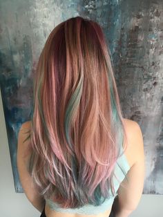 Blue Hair Highlights, Dirty Blonde Hair, Hair Color And Cut, Pastel Hair, Dye My Hair, Hair Inspiration Color, Hair Inspo Color