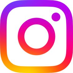 the instagram logo is shown in purple and yellow colors, with an orange circle at the center