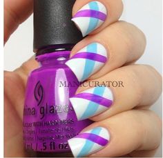 Uñas Nailart Simple, Dutch Pattern, Striped Nails, Nail Fashion, Nails Polish, I Love Nails, Super Duper, Fashion Designs