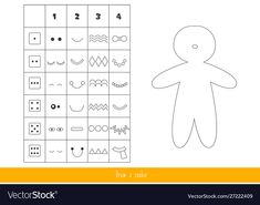 a cartoon character is drawn in the shape of a board game with numbers and symbols