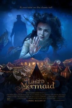 the little mermaid movie poster with an image of a woman floating in water and people standing around