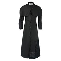 Product Description Roman Black Priest Cassock Robe Belt Clergyman Vestments Medieval Ritual Robe Wizard Black Priest Robe Belt Waistsash Cosplay     Polyester Package include：Robe X 1 Material: Uniform Cloth   About This Item: Due to the lighting effects and shooting angles, there is a color difference in the product, please understand. Due to manual measurement, there is a tolerance in the product size..   Delivery details 1. Your Item(s) will be shipped within 6-16 business days once payment received. 2. Standard SpeedPAK to US,you may can get it in 7-20 Business days.      Standard Shipping via Post Office 11-30 business Days Come(approximately within 30 days) ship to other country. 3. If you want faster shipping (Express,DHL or EMS),Please contact us.  Returns We offer a 30 days retur Priest Inspired Fashion, Cassock Priest, Mens Clergy Robes, Priest Cassock, Priest Clothes, Garments Of The High Priest, Priest Costume, Priest Robes, Long Trench