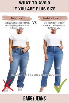 What Plus Size Should Not Wear How To Style Jeans Plus Size, Fashion Outfits Big Size, Best Pants For Plus Size, How To Wear Boyfriend Jeans Casual, Plus Size Jeans Work Outfit, Cool Plus Size Outfits Casual, Plis Size Jeans, Plus Size Outfit With Jeans, Boyfriend Jeans For Plus Size Women